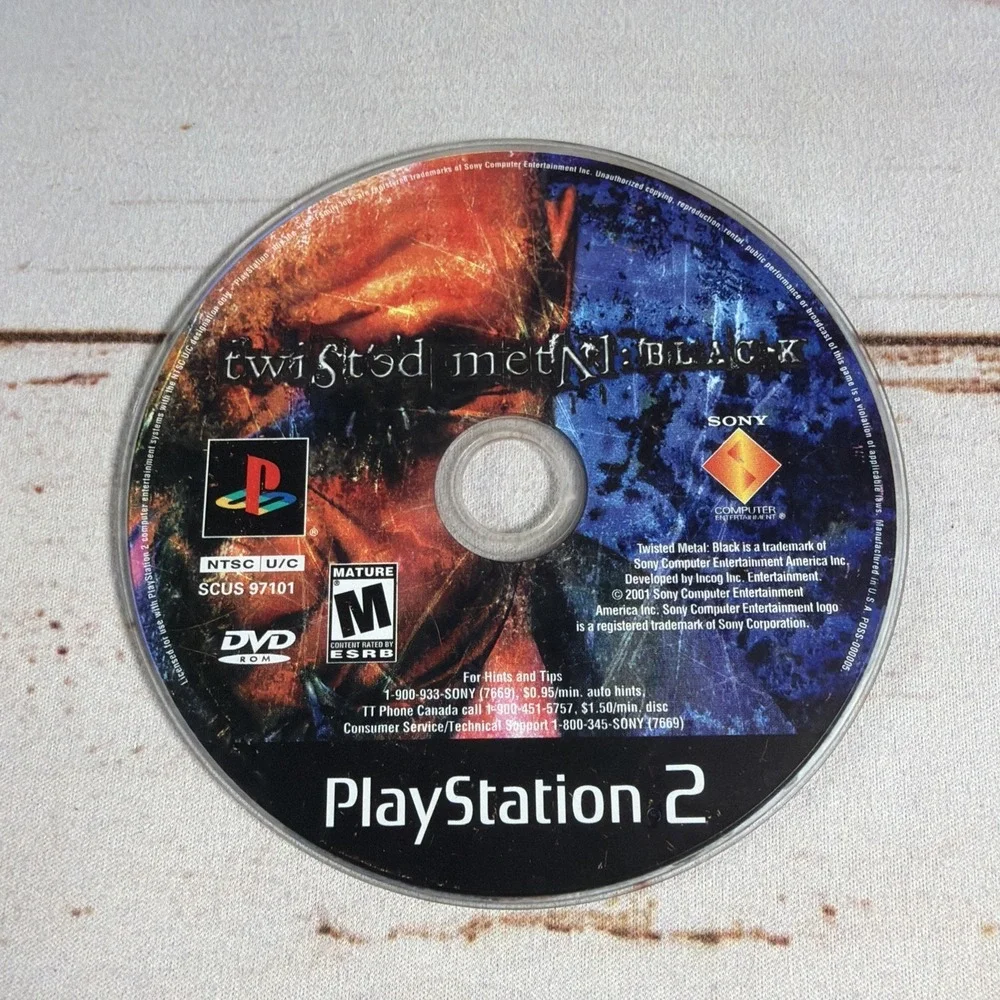 Twisted Metal Black PS2 Disc Only Resurfaced Tested Used Video Game